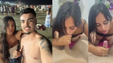 Morena safada mamando rola na casa da praia vazada