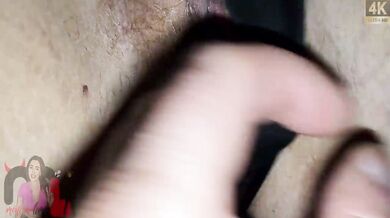 The cuckold didn't even notice that it took me a while to get back from the gym, I brought him a surprise in my pussy and made him clean it all up!