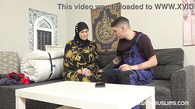 Busty milf in hijab will do anything for a cock