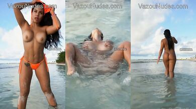 Morena Fitness se Exibindo Pelada na Praia