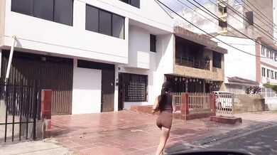 Small young Colombian fucked by driver, deep blowjob, breaking tight pussy asks me for cream