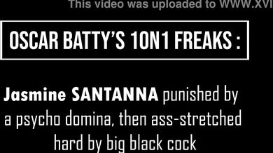 1.50m slim Brazilian indian Jasmine Santanna disciplined by Qween Goddess then gets her ass stretched & fucked by BBC (Anal, BBC, fem bully, spit, lez rim, Ball deeps, hard fuck) OB111